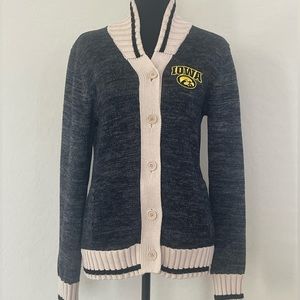 Women’s Renu Heathered Charcoal Iowa Hawkeyes Button Up Sweater